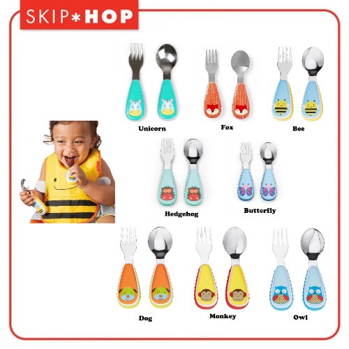 Skip Hop Zoo Utensil Kids Fork & Spoon Garpu dan Sendok Anak - Pilihan Motif